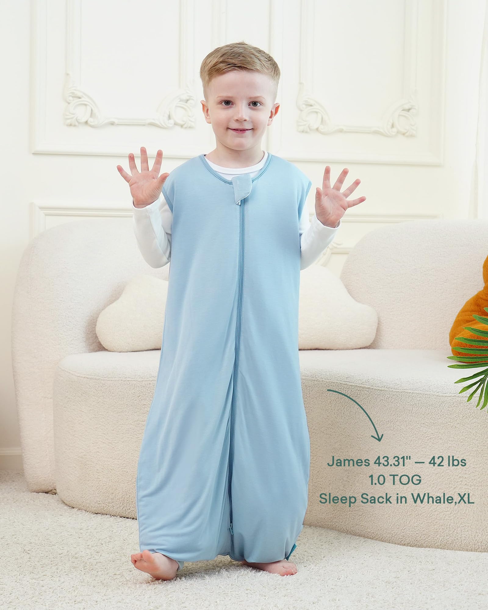 Active-sleep-friendly knit supports movement while keeping toddler warm.