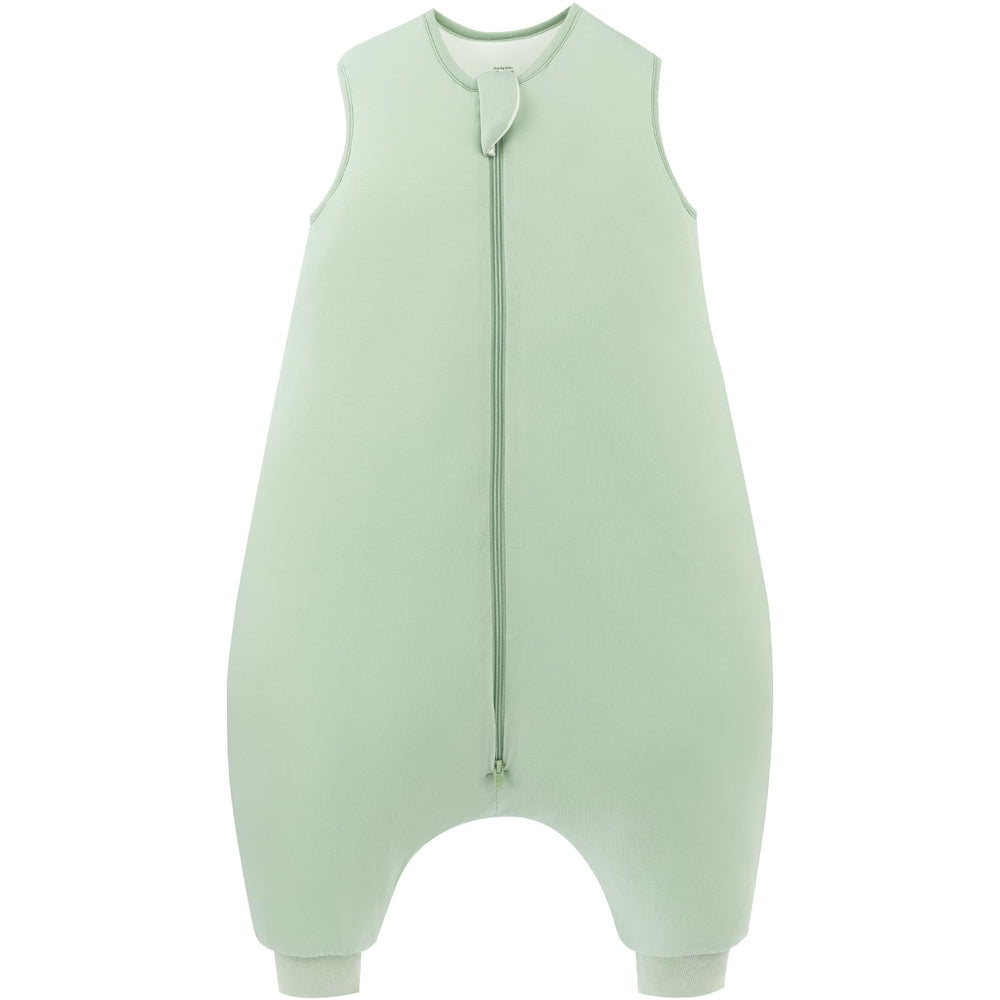 PurComfy supersoft sleep sack with feet in sage close-up shows breathable, skin-friendly fabric.