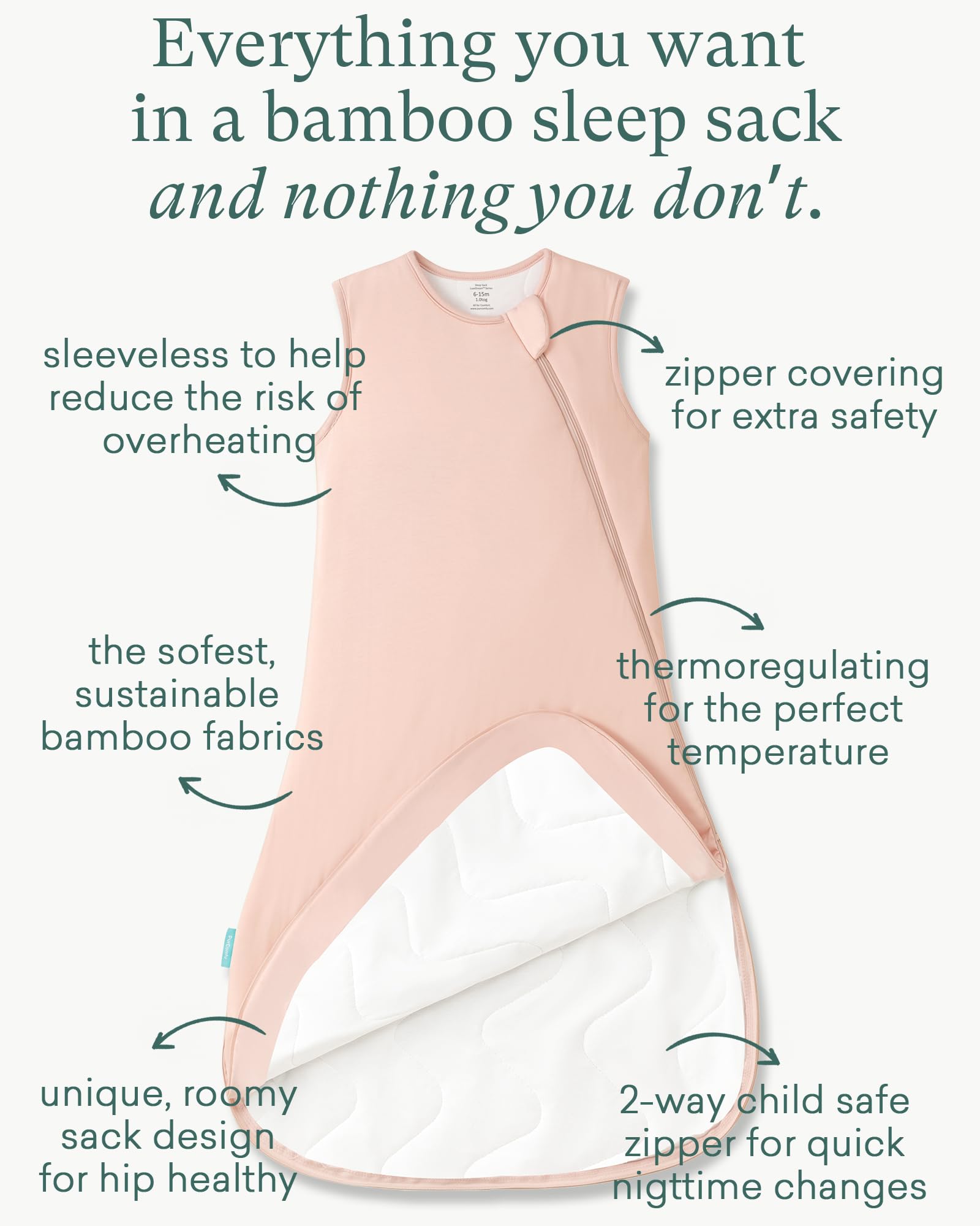 PurComfy extra-long sleep sack roomier for 3T-5T wear.