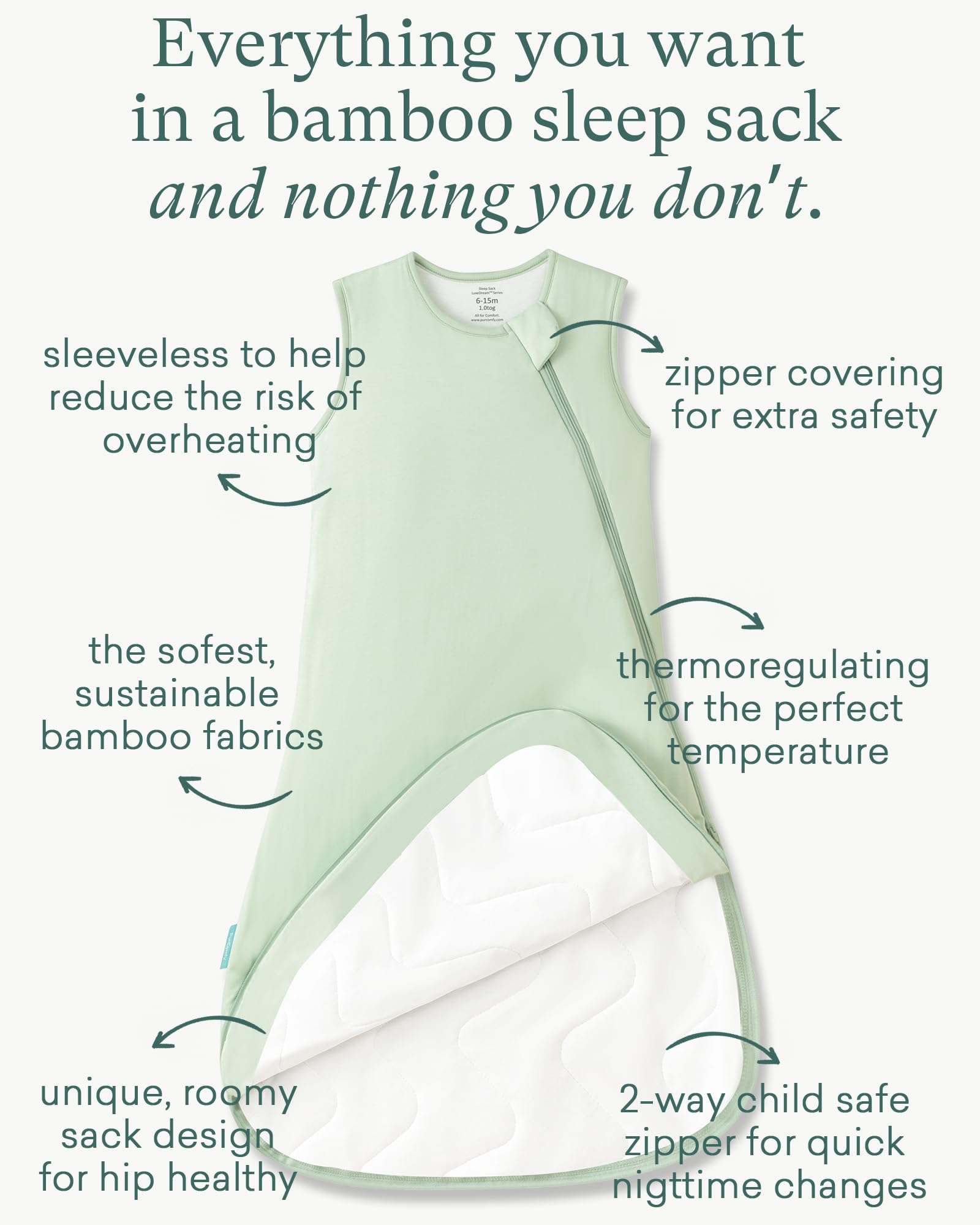 PurComfy toddler sleep sack roomy fit lets little legs kick and move freely