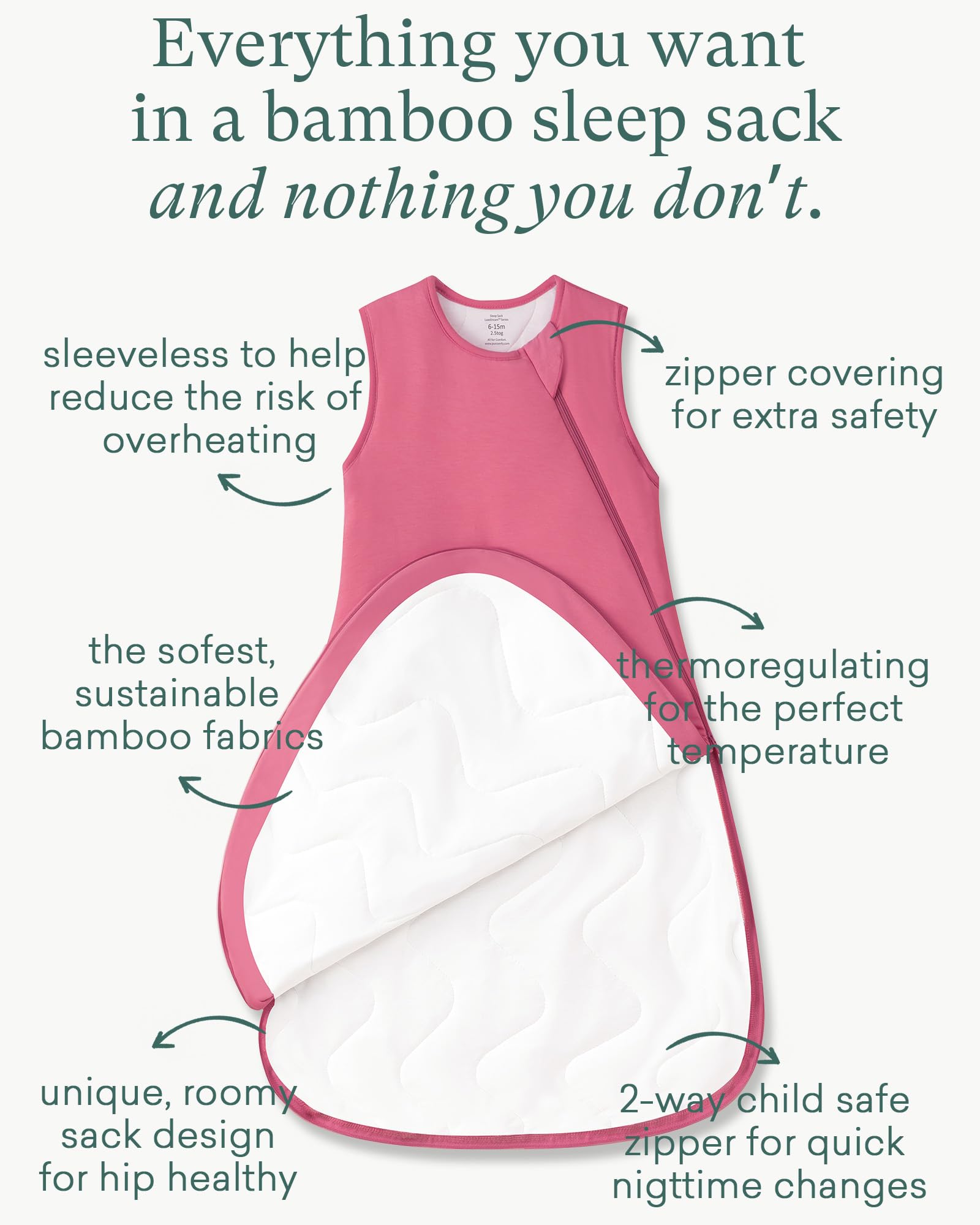 PurComfy toddler sleep sack shows roomy fit for kicking and movement