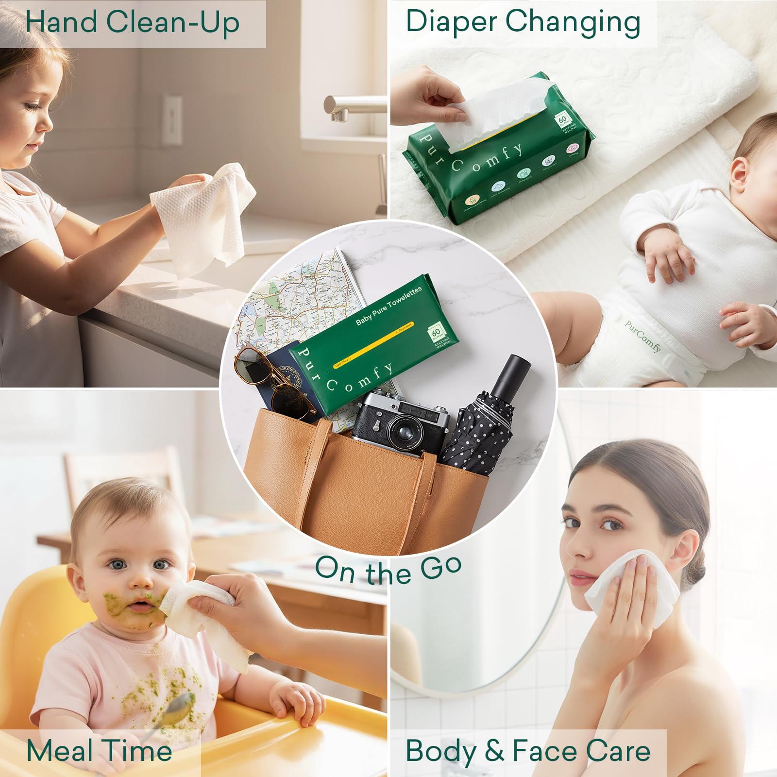 PurComfy wipes suitable for gentle facial care