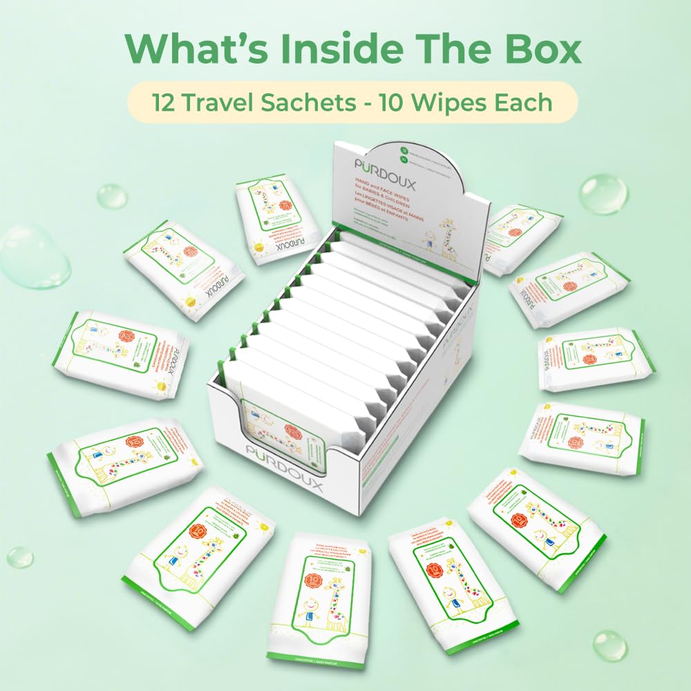 Purdoux wipes free from harsh chemicals for safe baby cleaning routines
