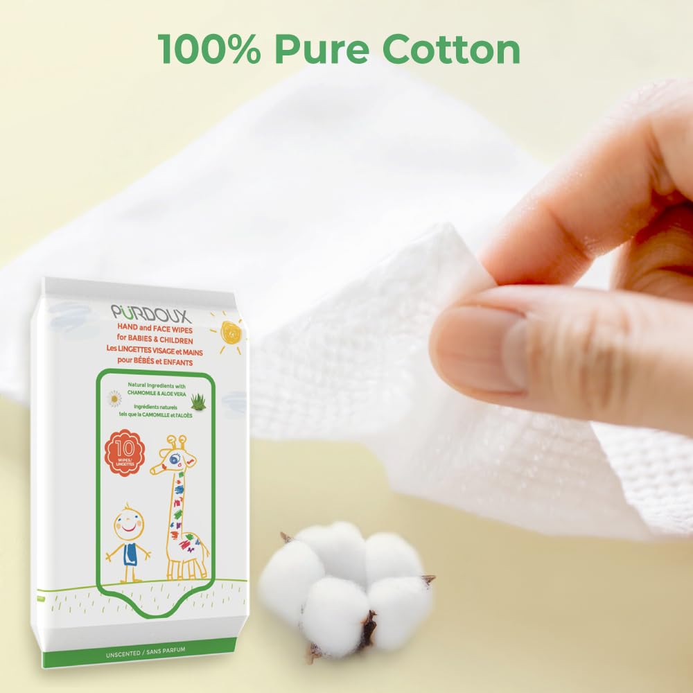 Purdoux travel size wipes in a compact pack for quick cleanups