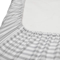 Pure Bamboo crib sheet elastic band ensures snug fit on standard crib mattresses.