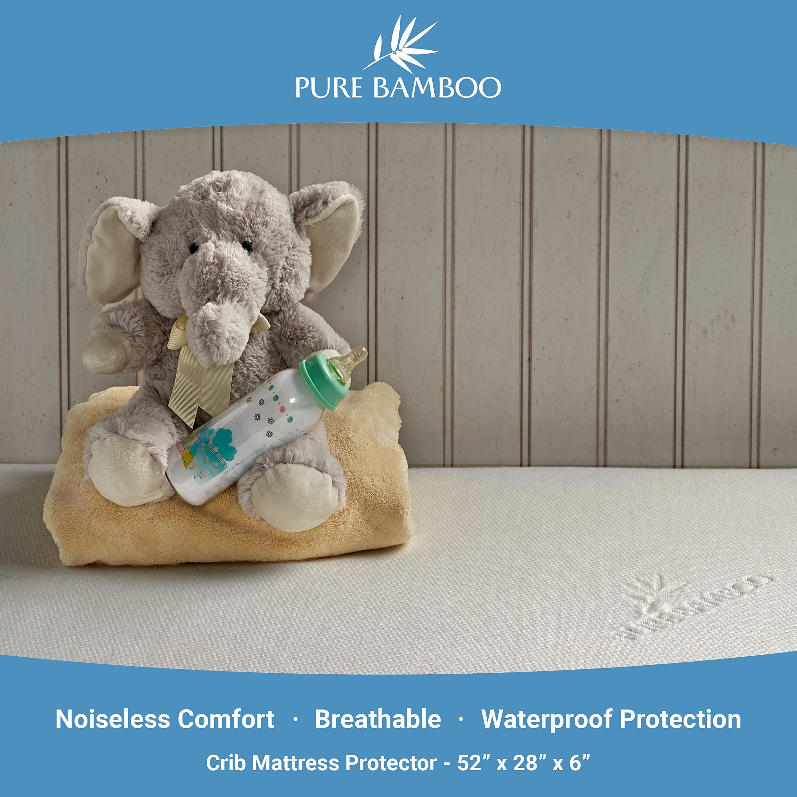 Pure Bamboo fits standard cribs 52x28x6 inches for easy sizing.