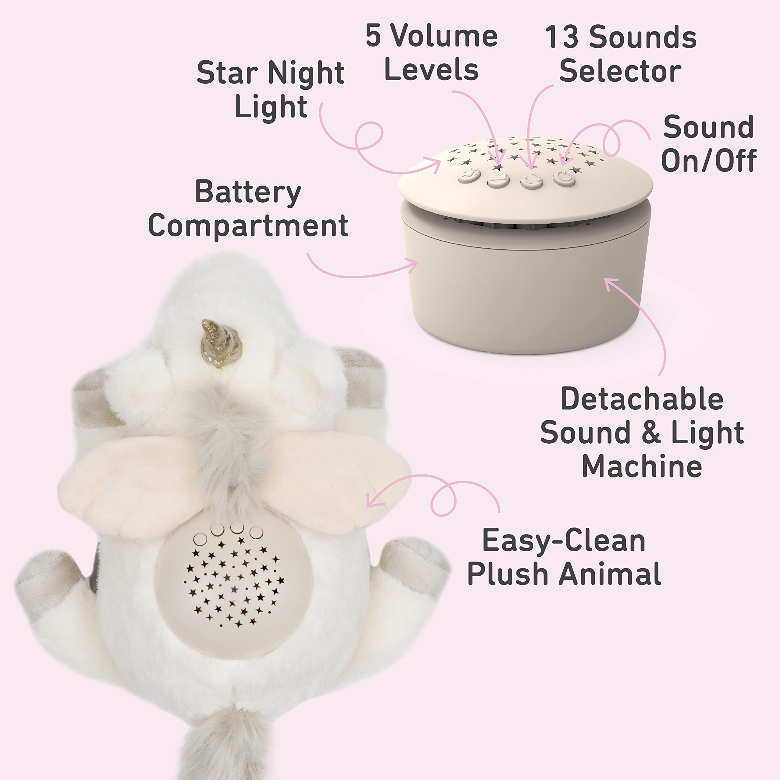PureEnrichment PureBaby light display creates a calming starry ambiance.
