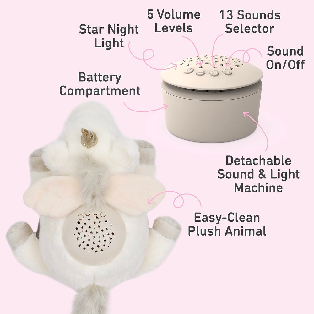 PureEnrichment PureBaby light display creates a calming starry ambiance.