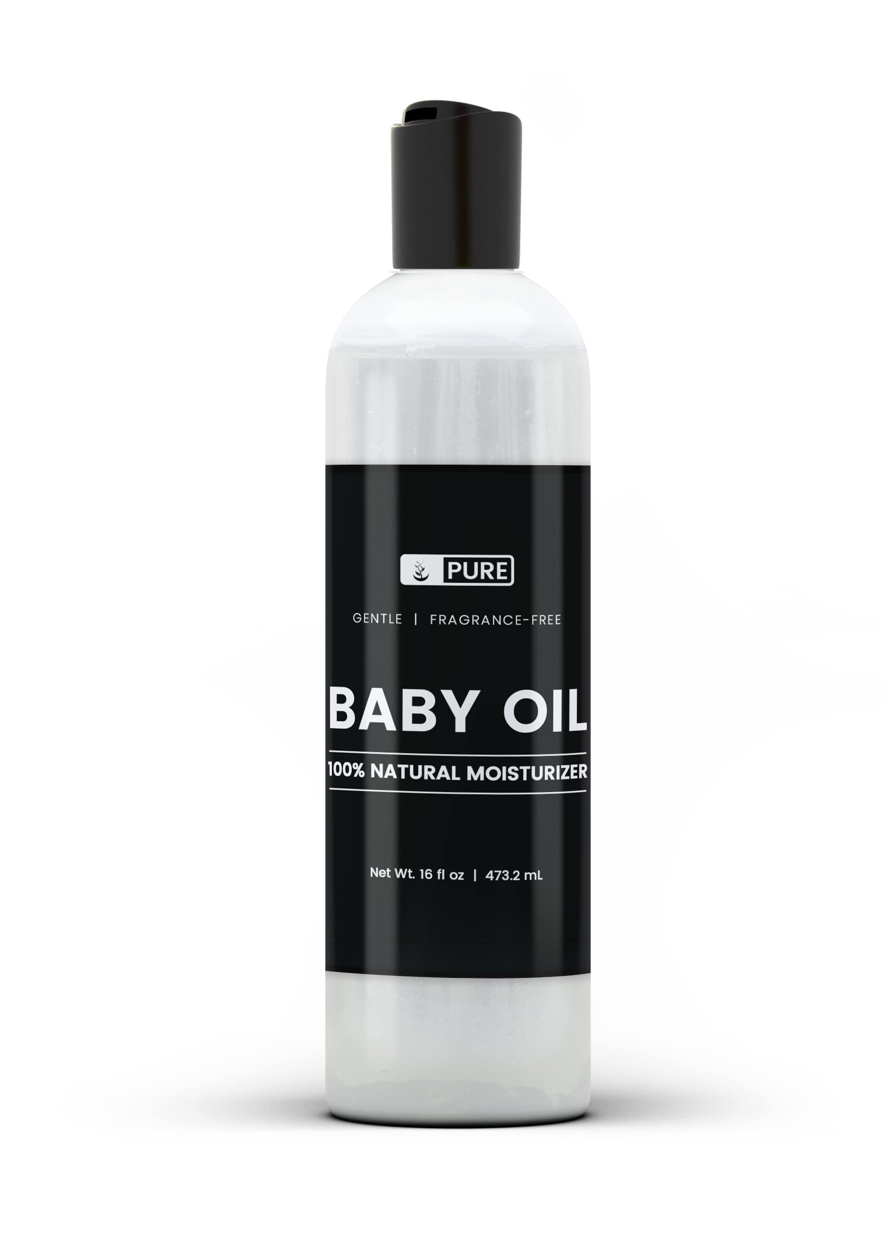 PURE ORIGINAL INGREDIENTS Baby Oil bottle showcases pure single ingredient moisture for delicate skin