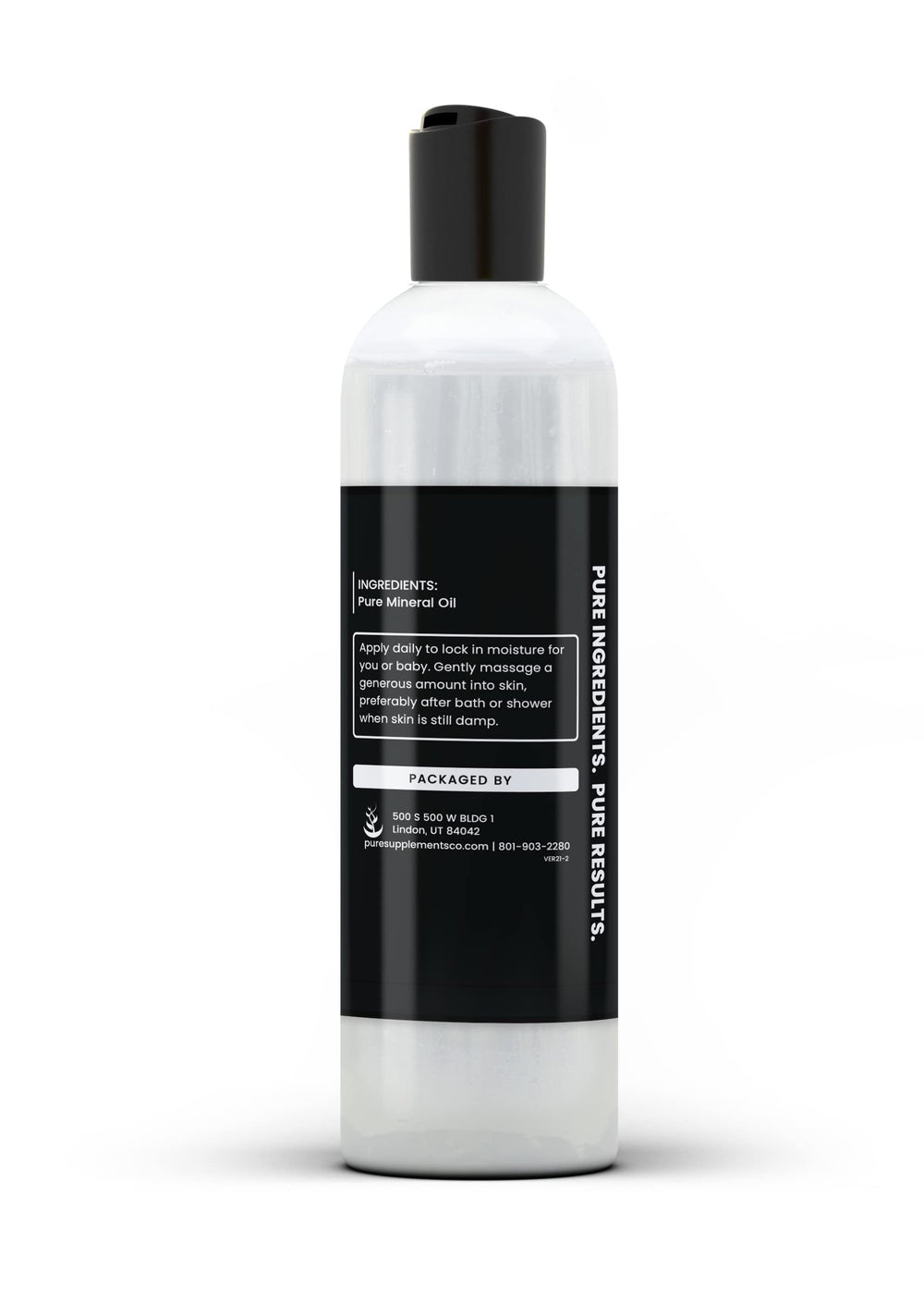 PURE ORIGINAL INGREDIENTS Baby Oil pour demonstrates sealing moisture after bath for soft skin
