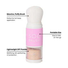 Pure Sol Sol Brush SPF50 application on body during outdoor activity for fast protection