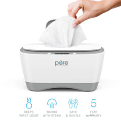 Pure Enrichment PureBaby wipe warmer holds 80 wipes for busy feeding times