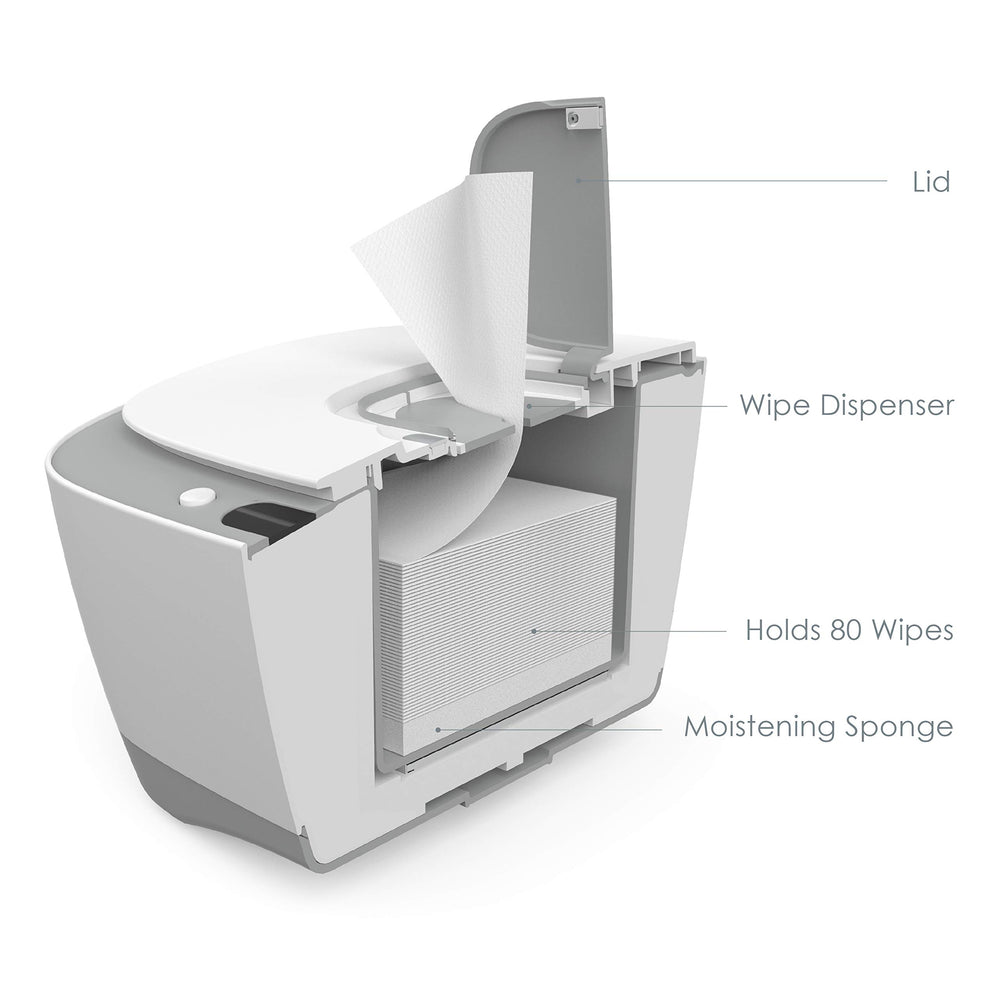 Pure Enrichment PureBaby wipe warmer easy-feed dispenser supports one-handed changes