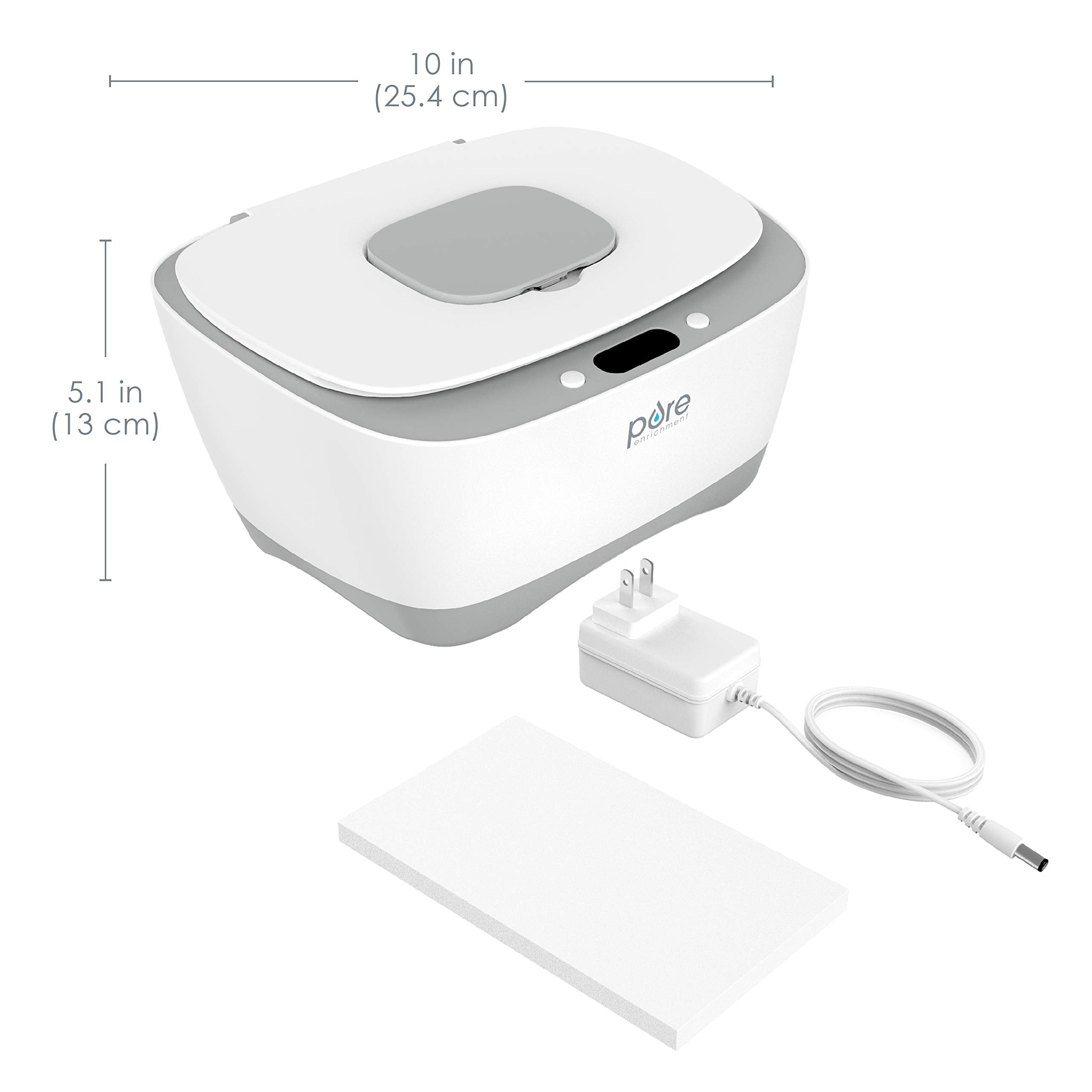 Pure Enrichment PureBaby wipe warmer includes power adapter for quick setup