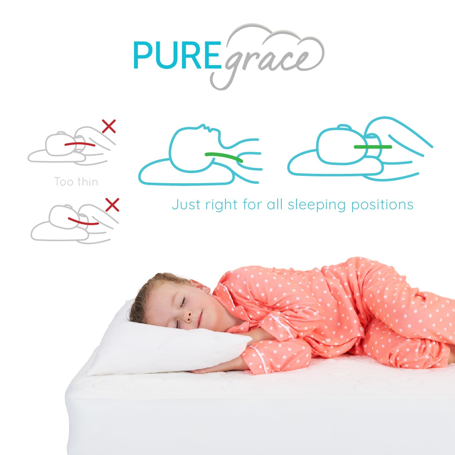 Puregrace breathable, cool surface promotes comfortable sleep