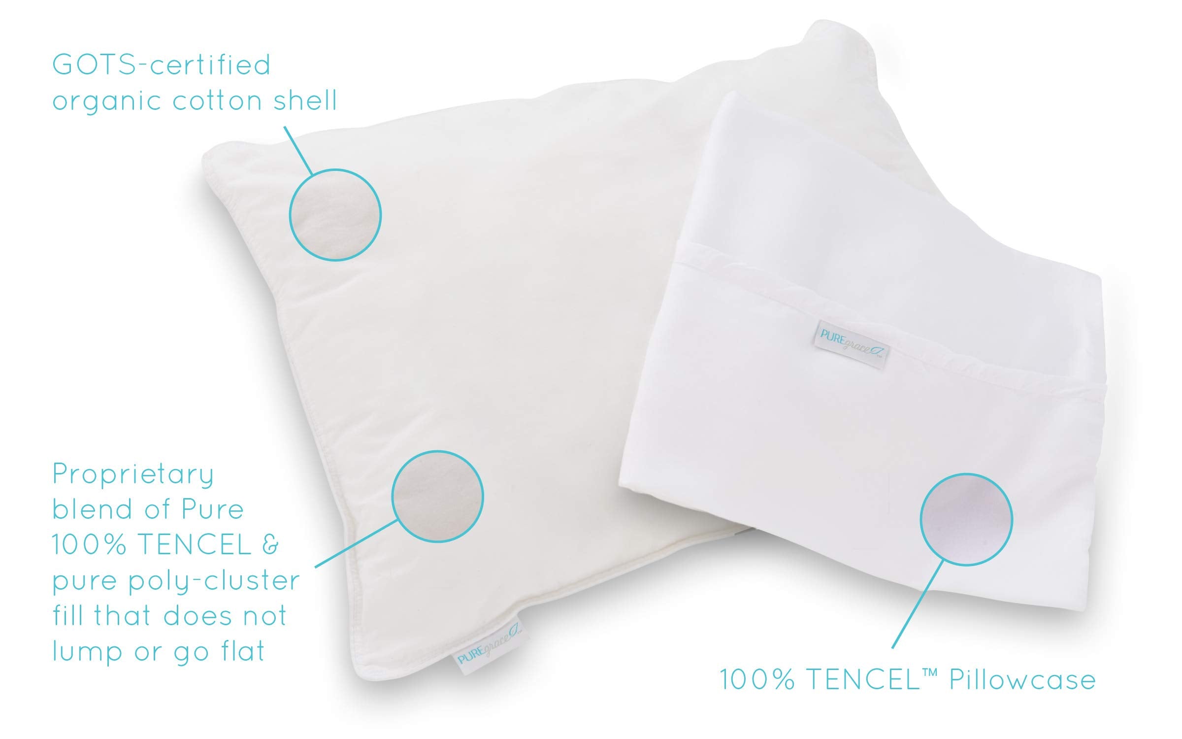 Puregrace envelope-flap pillowcase keeps pillow secure