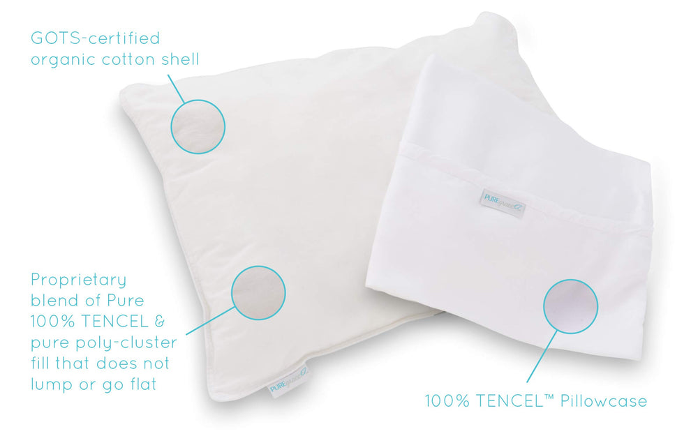 Puregrace envelope-flap pillowcase keeps pillow secure