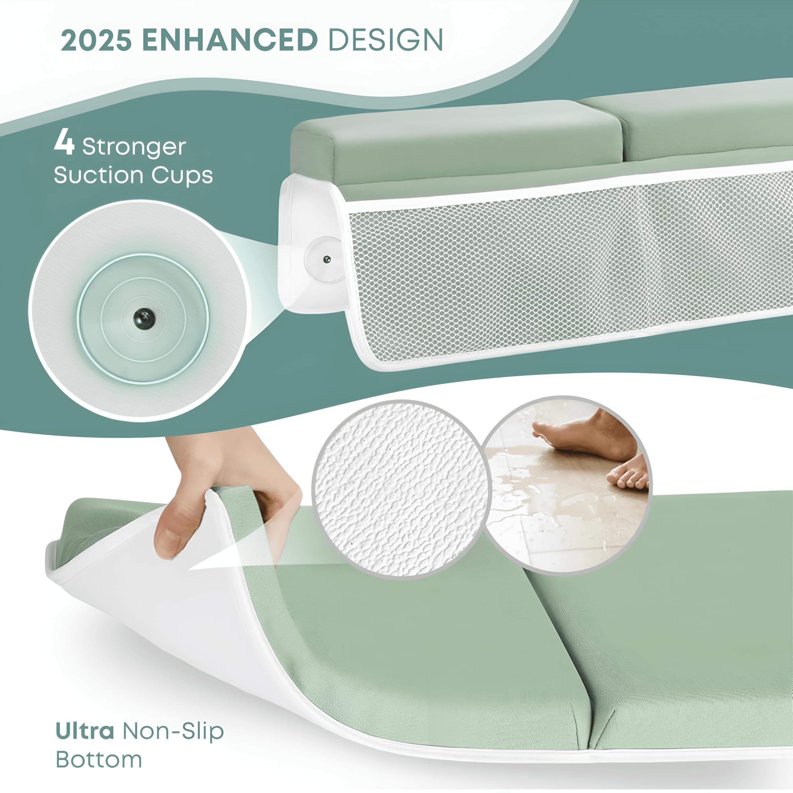 PURELYDOT Bath Toy Organizer with mesh pockets keeps toys within reach