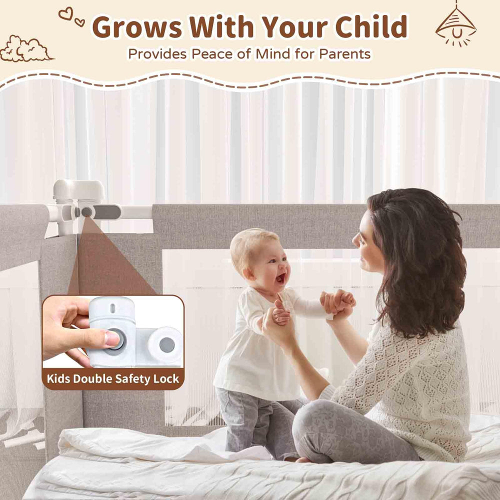 PurePapoose guard rail with rounded edges promotes safe, gentle transitions.
