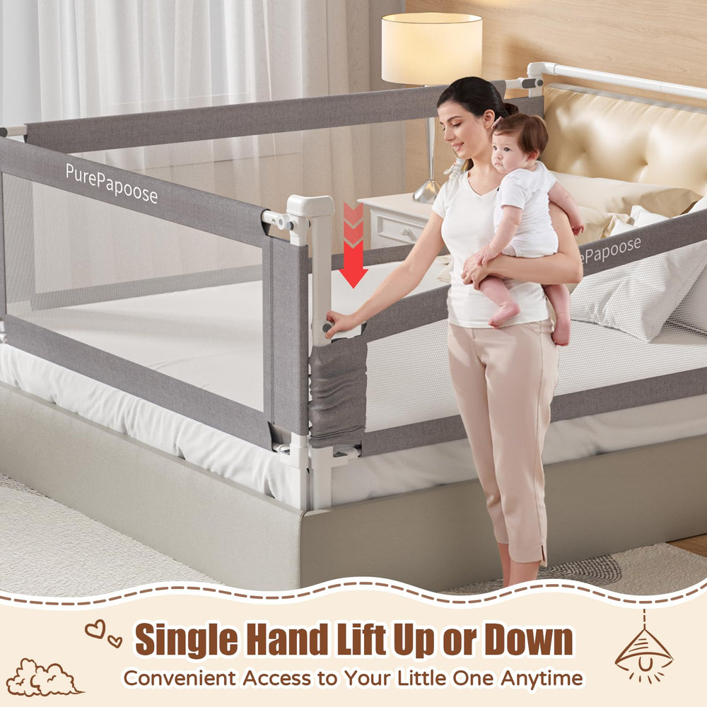 PurePapoose headboard rod support adds stability for calmer sleep routines.