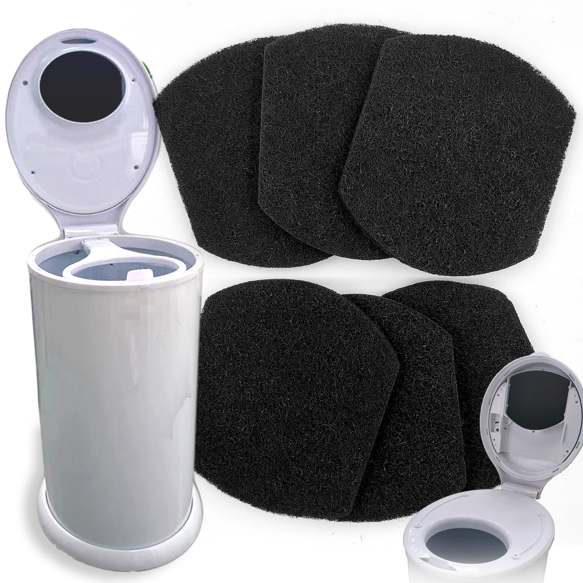 PurifyLogix activated-charcoal-filter-lid-fit keeps Ubbi diaper pail fresh between changes.