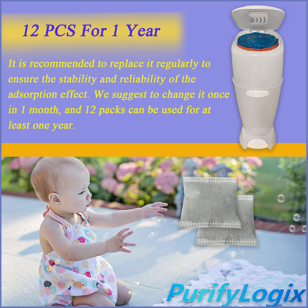 PurifyLogix diaper pail deodorizers usage notes show versatile deodorizing for closets refrigerators and shoes