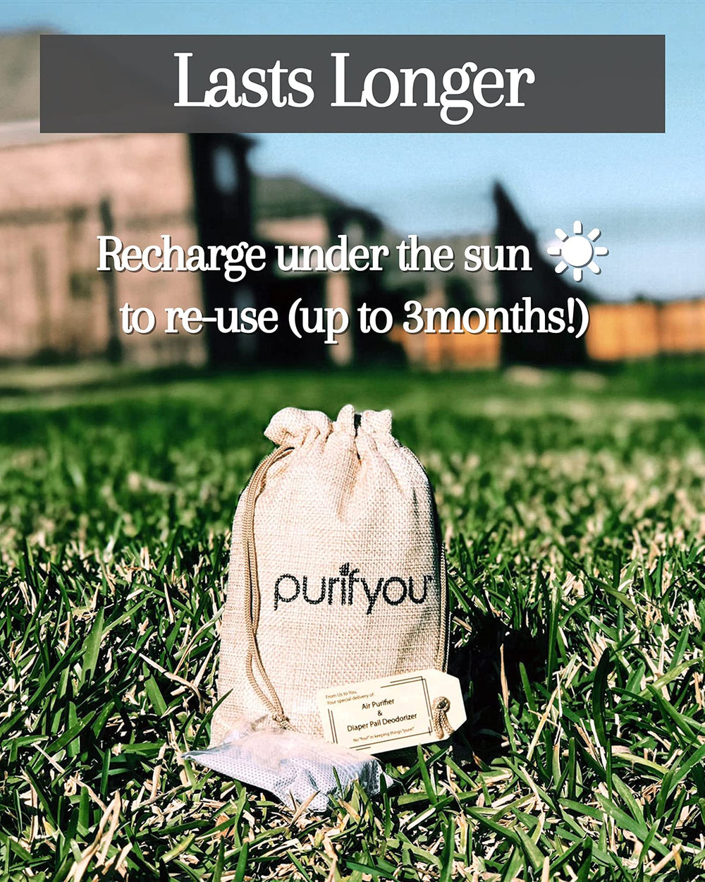 Purifyou bamboo charcoal bag in car keeps cabin smelling fresh between trips.