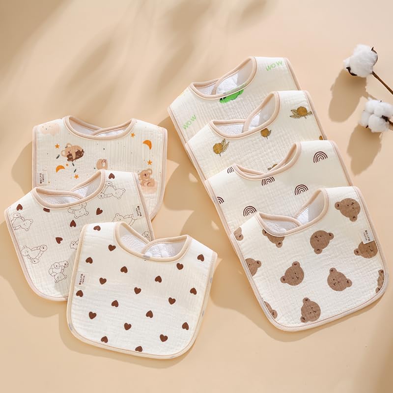 PurlHaven baby bandana bib with animals pattern protects clothing while teething