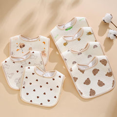 PurlHaven baby bandana bib with animals pattern protects clothing while teething