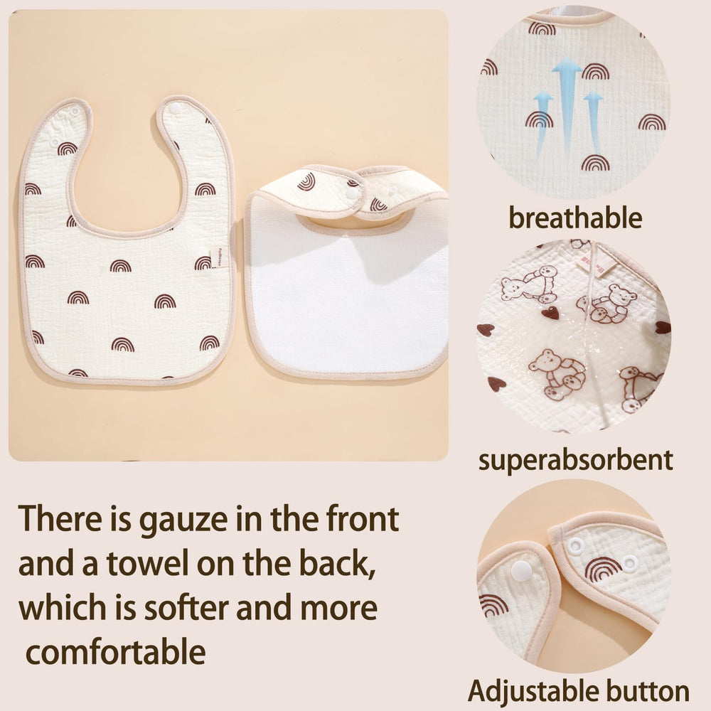 PurlHaven baby bandana bib pattern-cacti offers stylish protection during snacks