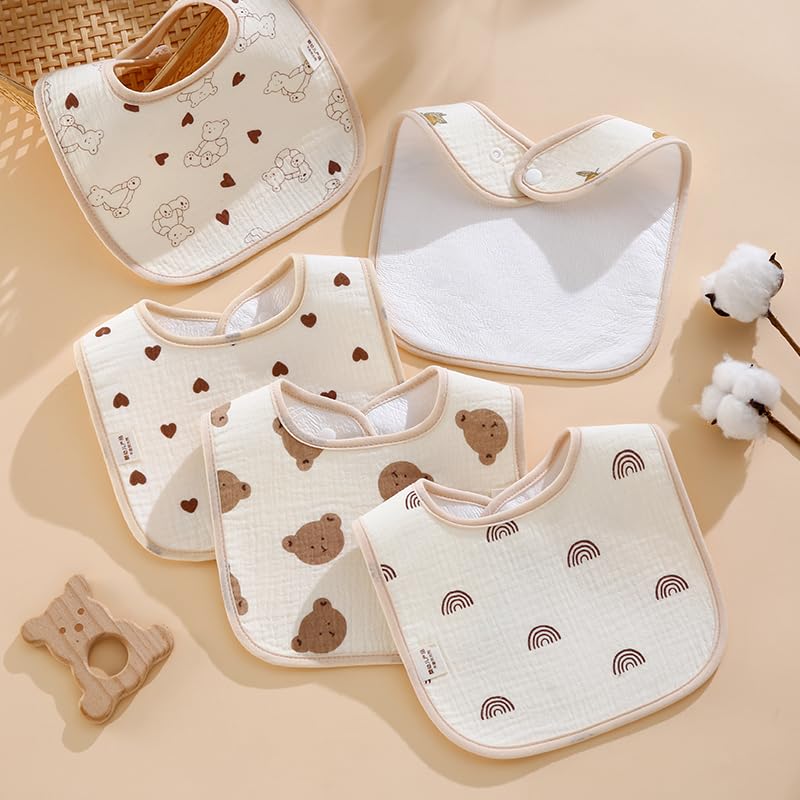 PurlHaven baby bandana bib pattern-clouds prevents messes during feeding sessions