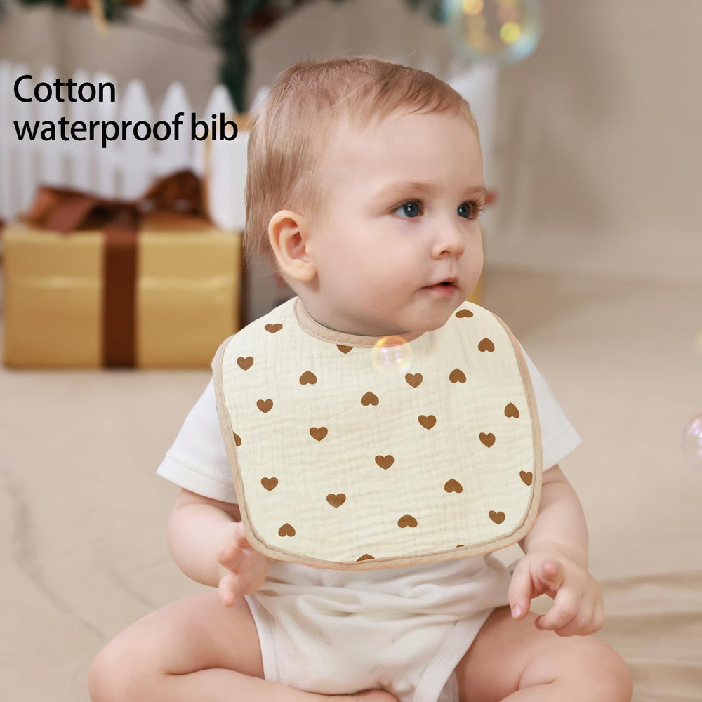 PurlHaven baby bandana bib pattern-dots catches drool during teething