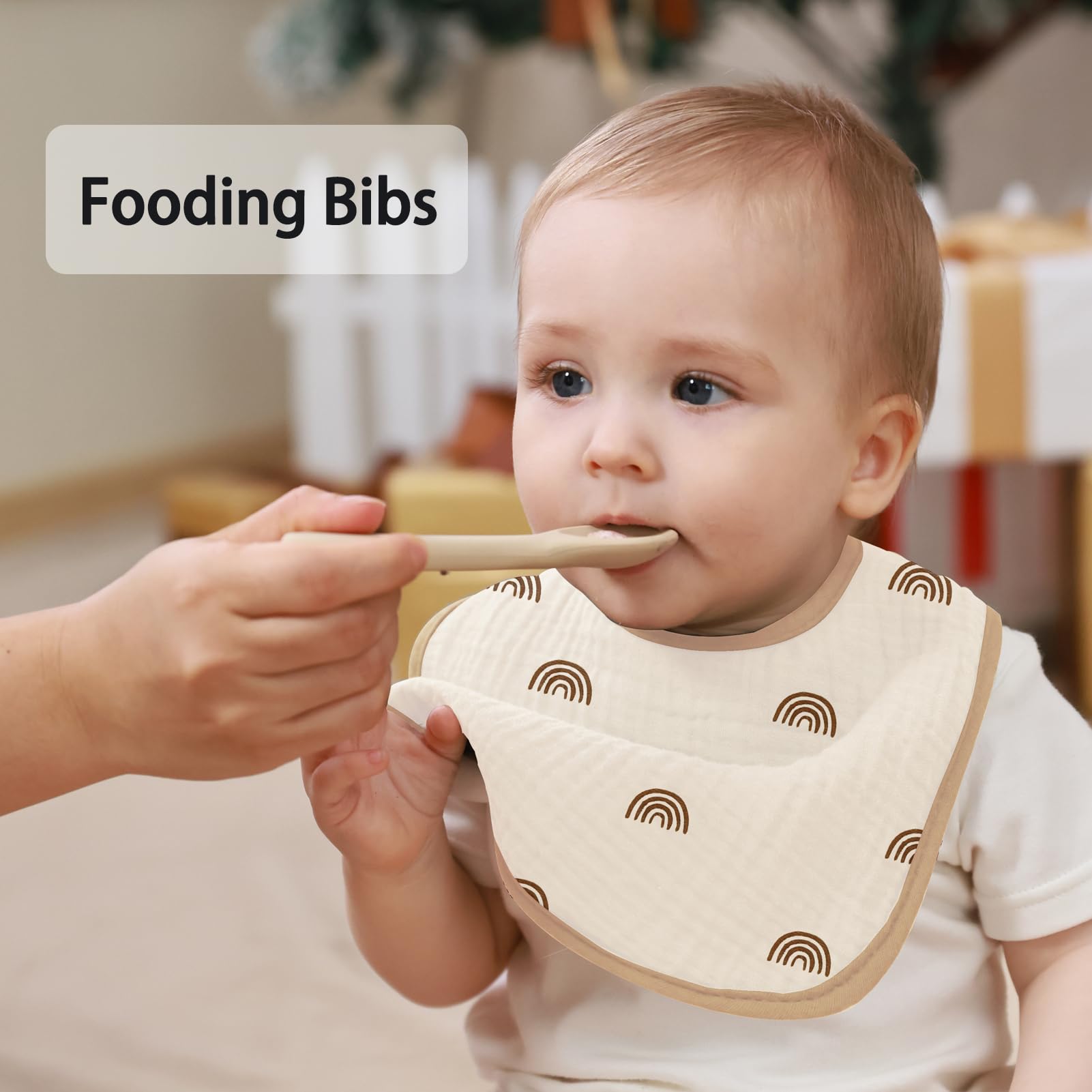 PurlHaven baby bandana bib pattern-stripes guards against spills during feeding