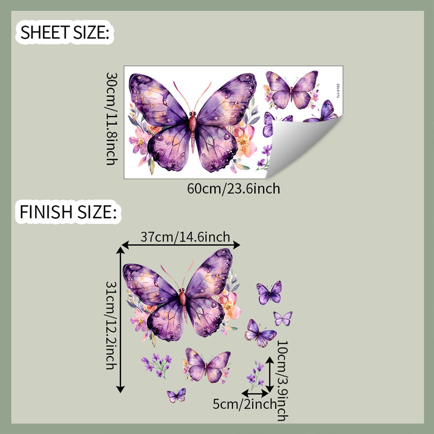 Purple Butterfly wall decal on dorm wall fosters cozy room vibe