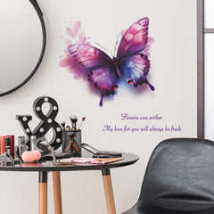 Purple butterfly wall sticker packaging shows ready-to-use sheet for quick decorating.