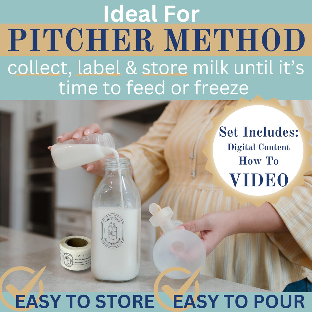 Purposeful Provision anti-slip base on breast milk pitcher for stability