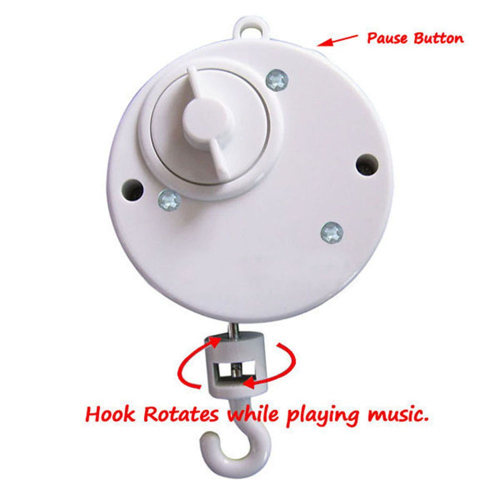 Pursuestar Brahms Lullaby hanging loop—easy crib attachment for flexible setup.
