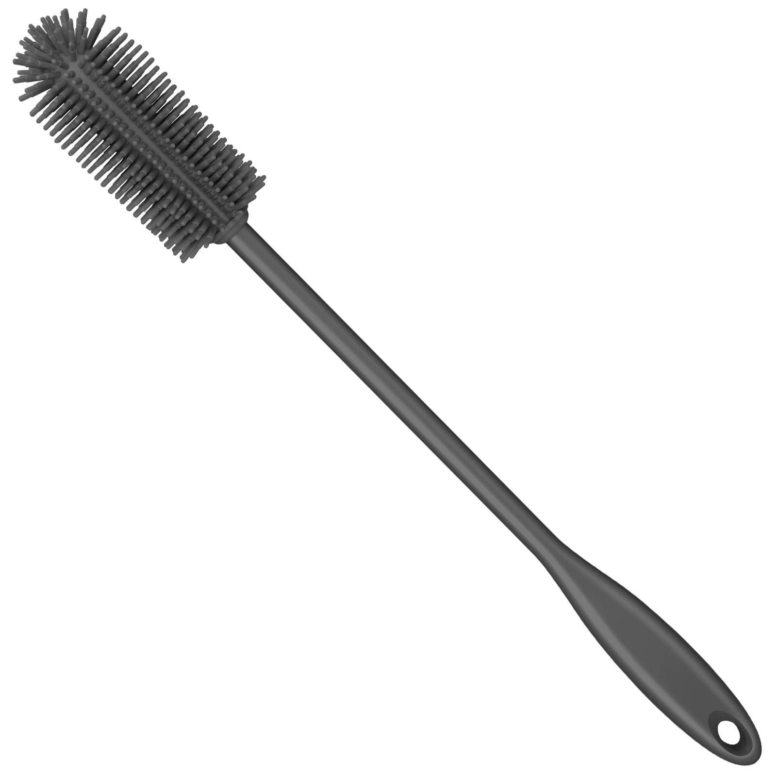 Purtribe silicone bottle brush with long handle reaches narrow-neck bottles.