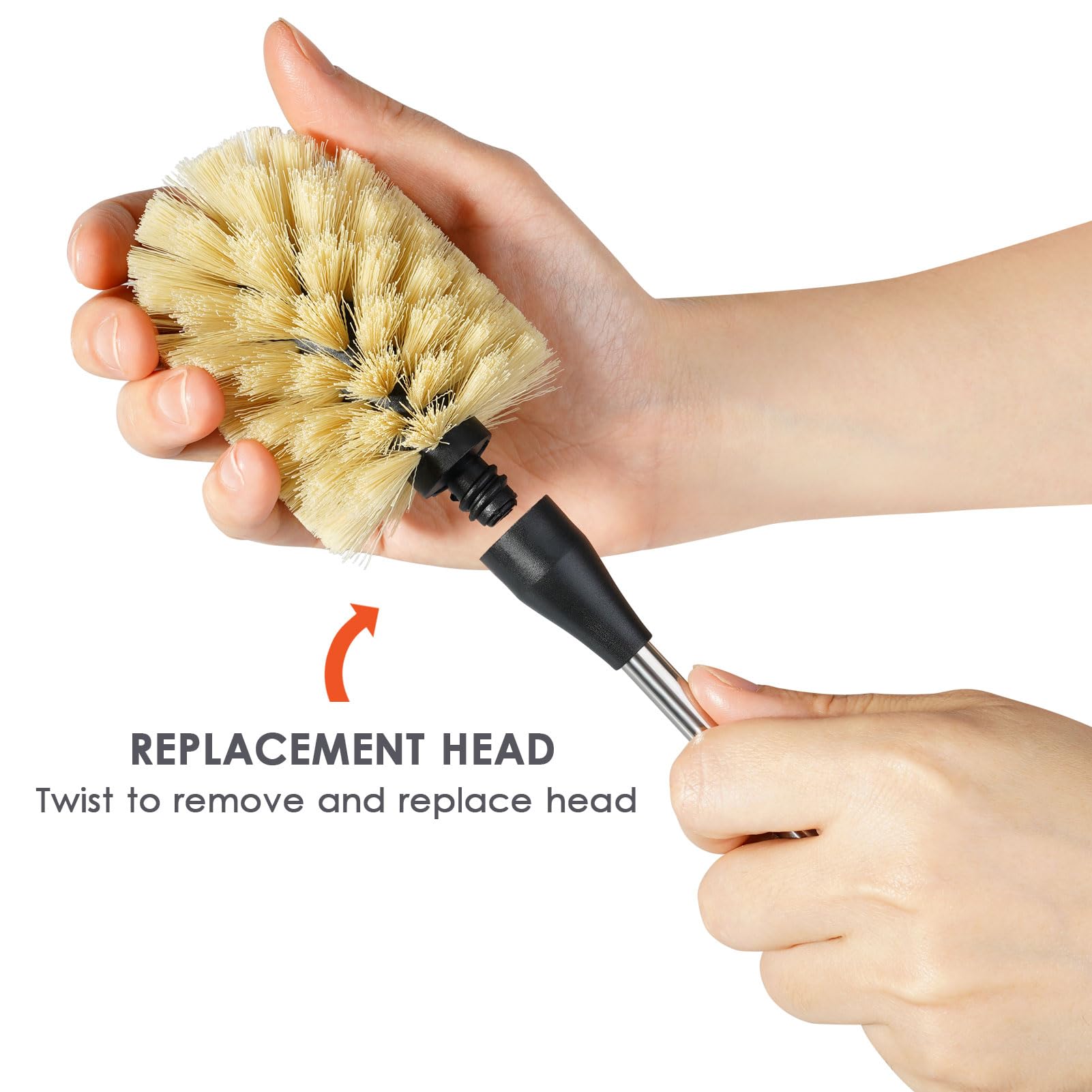 Purtribe brush features stiff yellow bristles scrubbing corners without scratching glassware