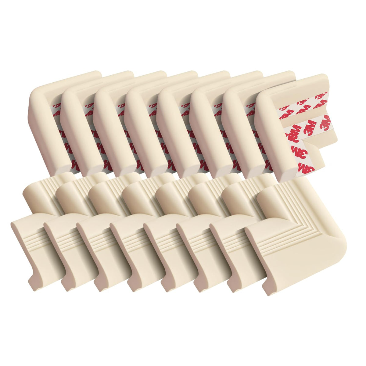 PUSHUJIA corner-guard-16pack-white provides strong adhesive protection for sharp furniture corners.