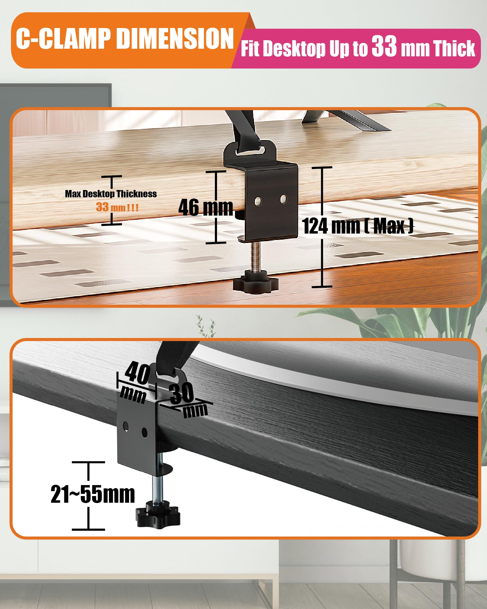 PUTOROGA metal C-clamp closeup highlights durability and sturdy anchoring.