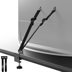 PUTOROGA TV safety straps in no-drill setup for anti-tip protection