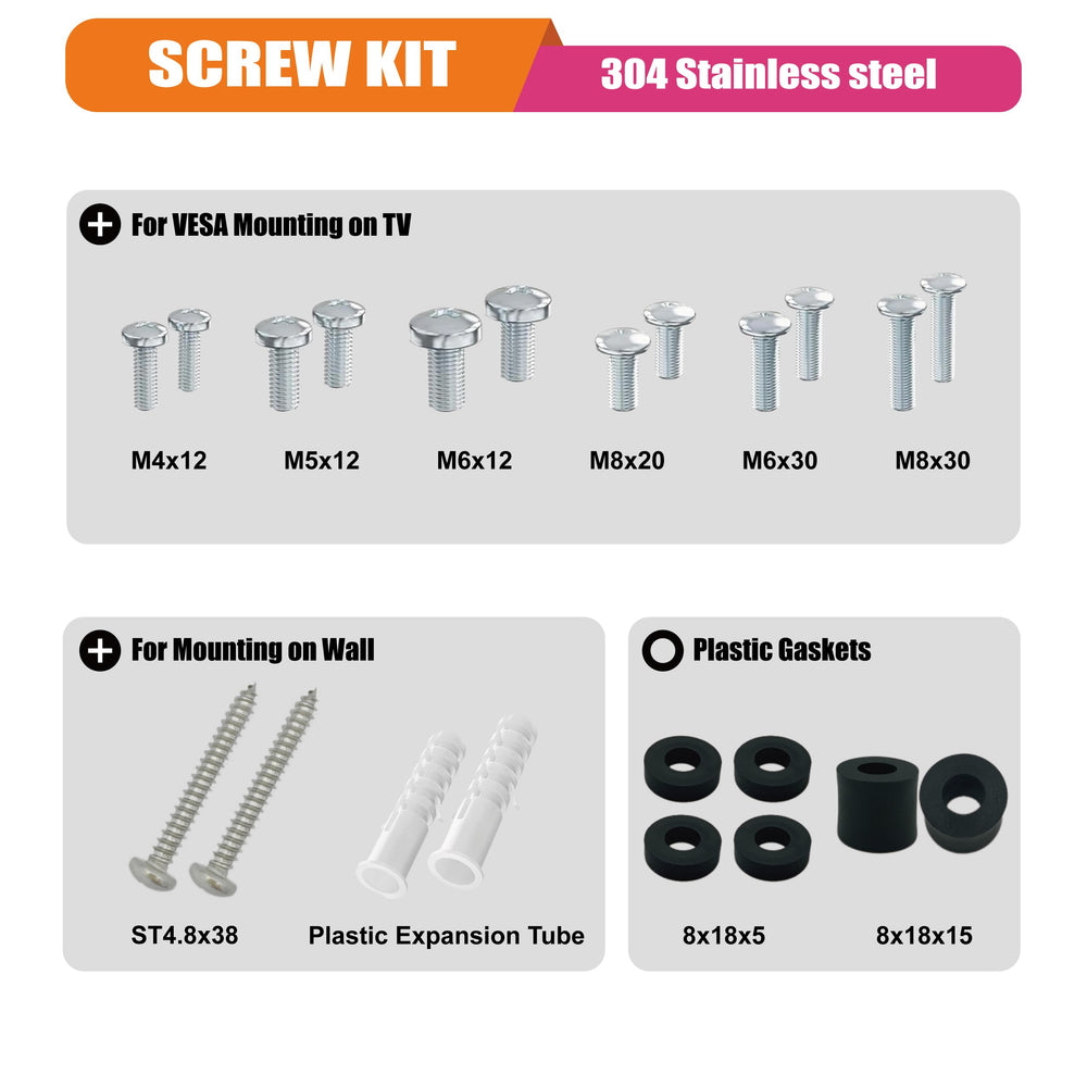 PUTOROGA stainless screws pack supplies durable mounting hardware