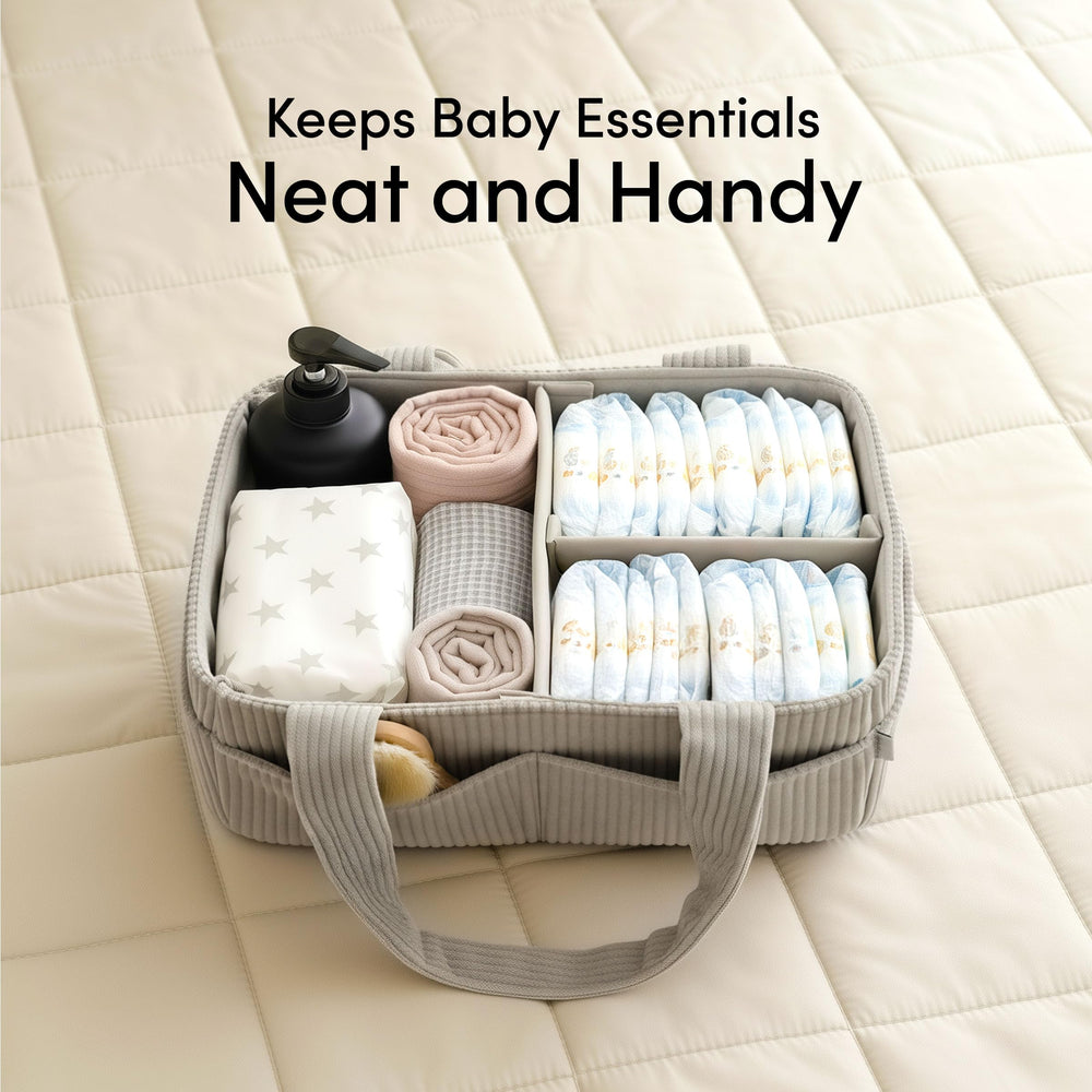 PUTSKA nursery-setup-ready caddy complements gender-neutral decor.