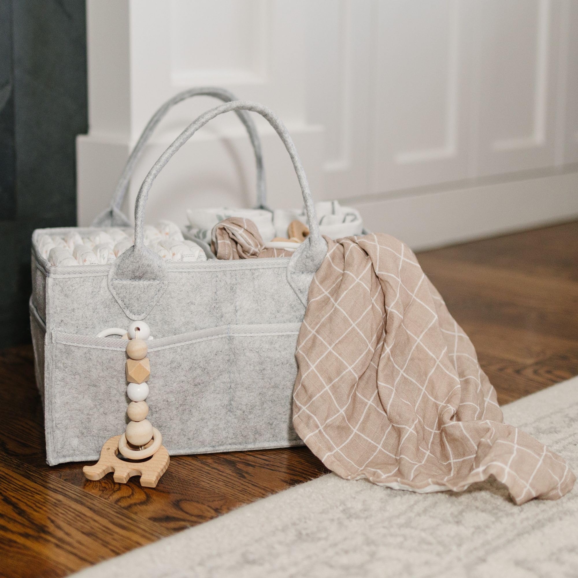 PUTSKA gift-ready baby shower diaper caddy for registries