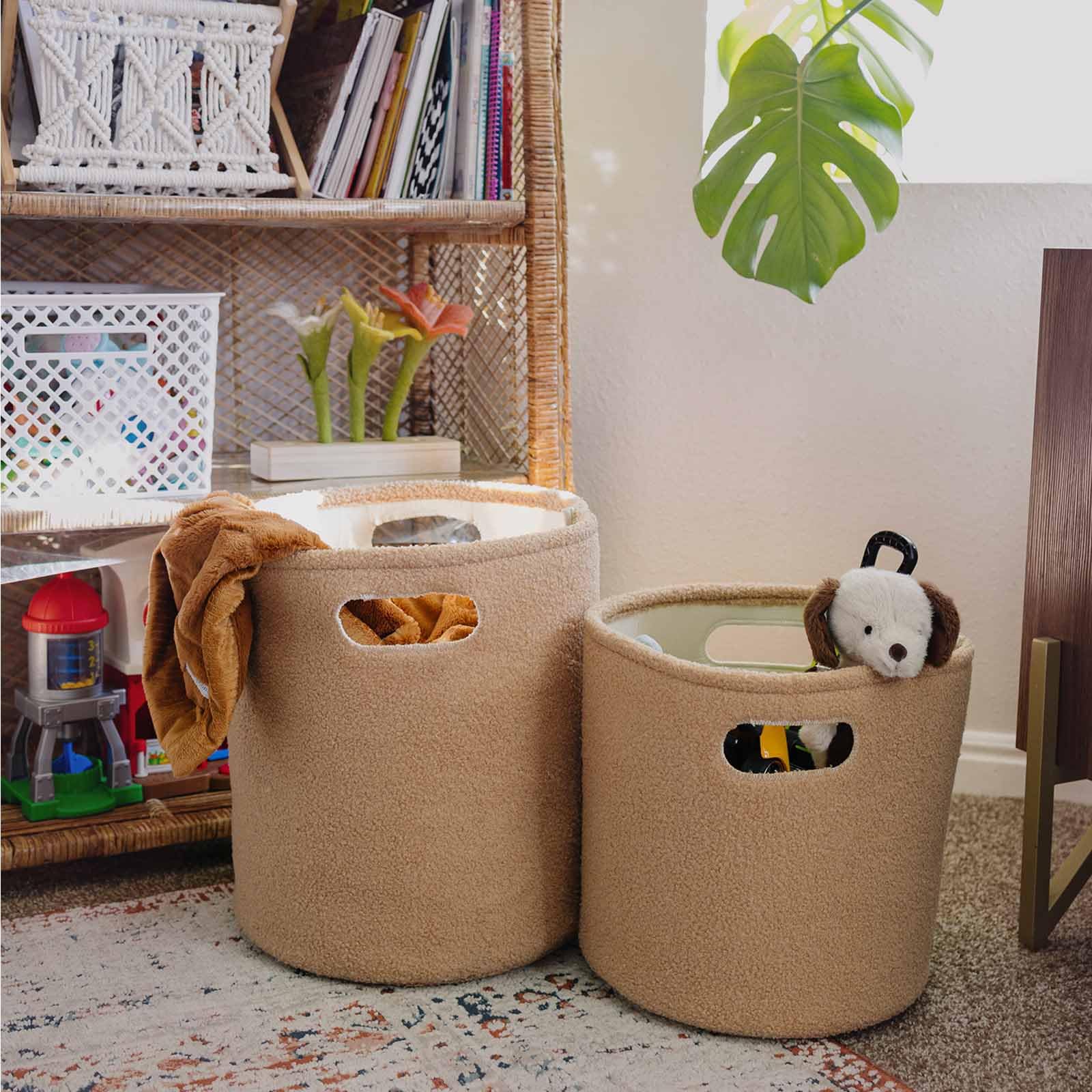 PUTSKA basket nursery-toy-hamper shows kid-friendly storage for toys and blankets.