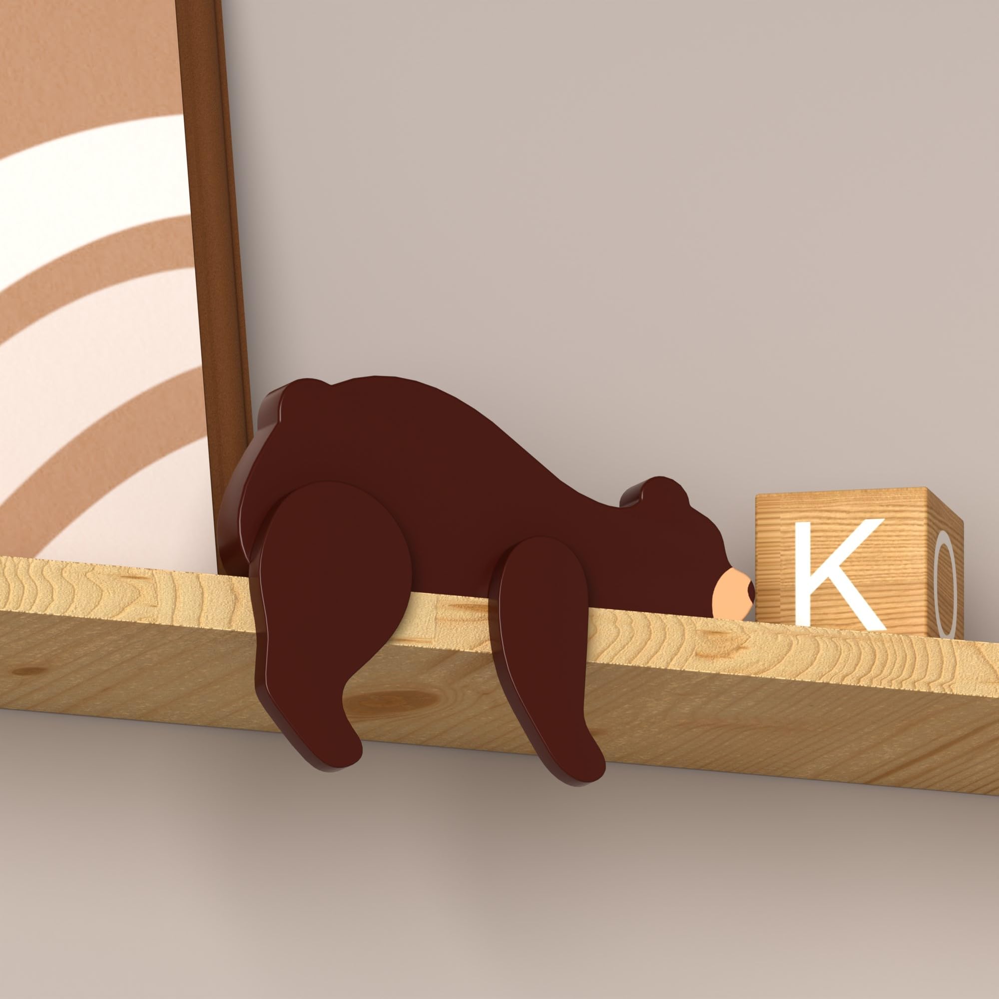 PUTSKA bear nursery wooden ornament suits shelf displays and cozy corners