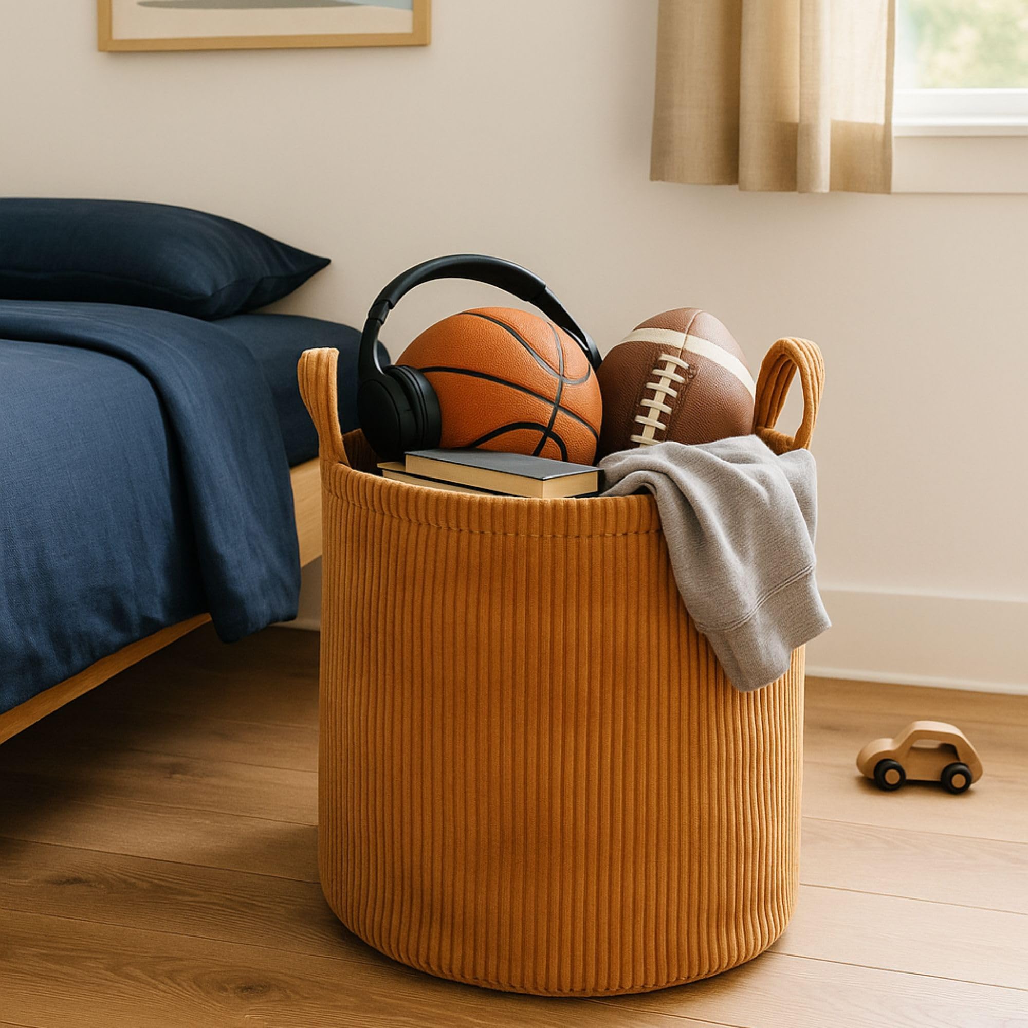 PUTSKA Blanket Basket 15x16 inch size fits compact spaces