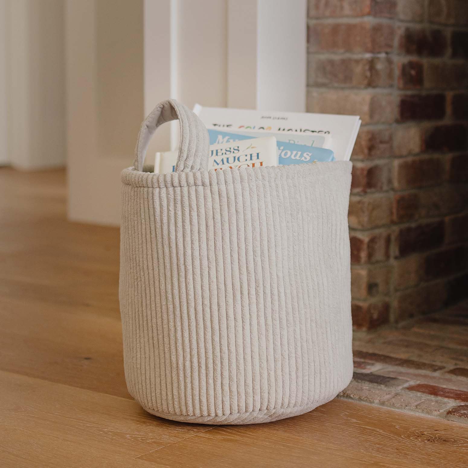 PUTSKA Blanket Basket handles detail communicates easy-carry convenience