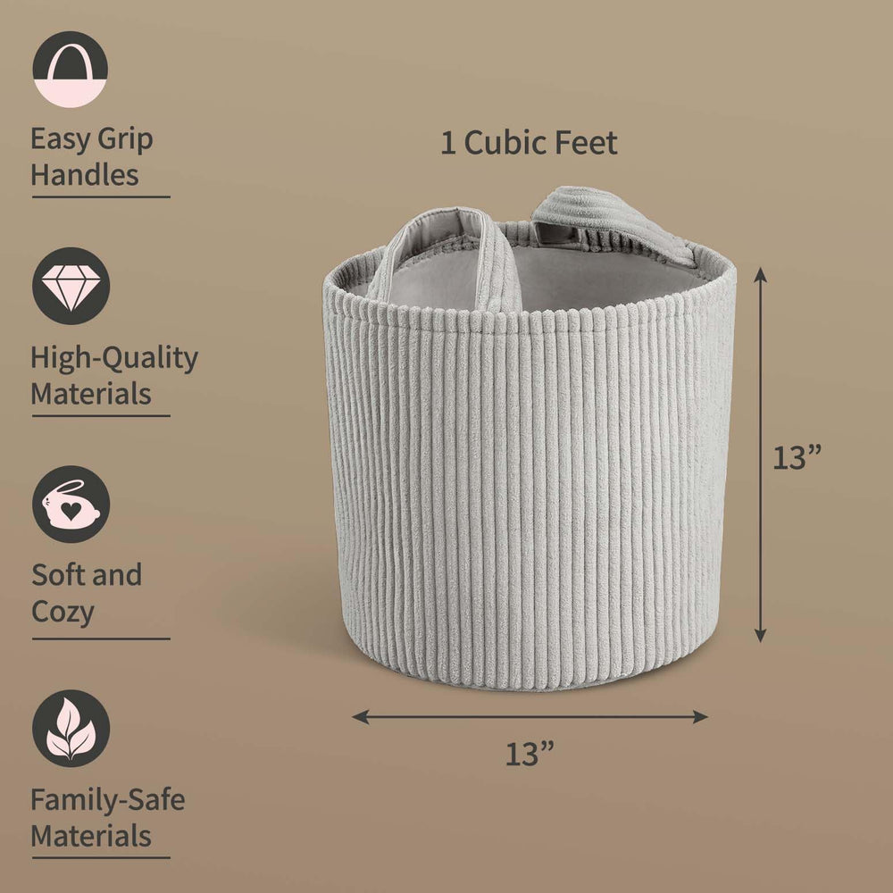 PUTSKA Blanket Basket nursery setup demonstrates compact storage for blankets and toys
